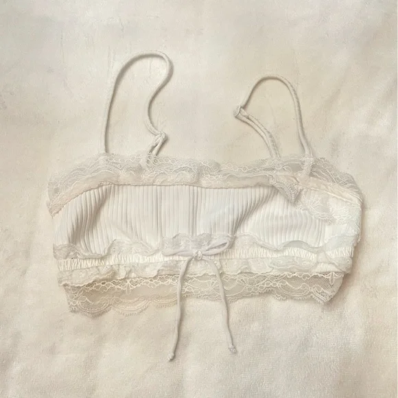 New! For Love & Lemons Dahlia White Sleep Bralette Top 3815 - Picture 2 of 8